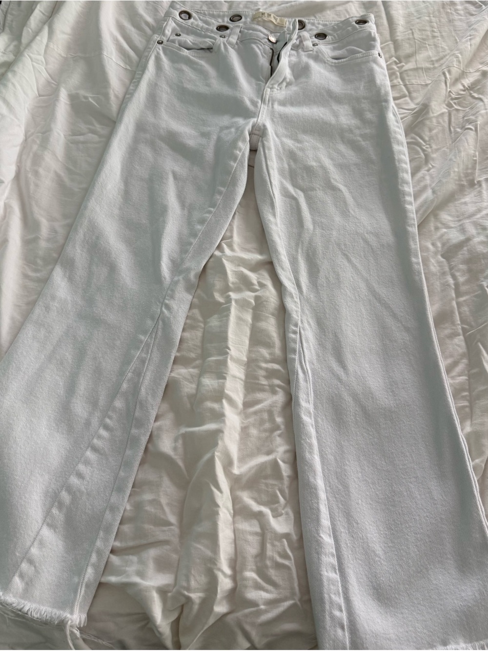 White Flared Jeans/ Free People